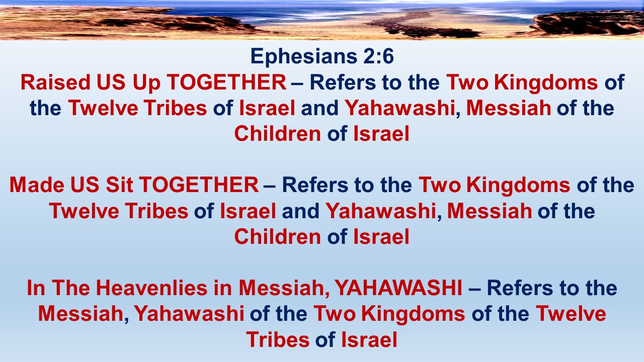 Ephesians 2:6 and raised us up together, and made us sit together in the heavenlies in Messiah יהושע, 