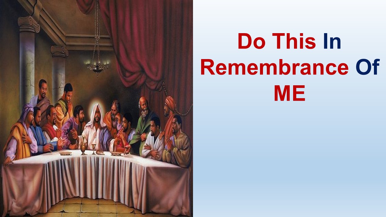 Do This In Remembrance Of Me  – Luke 22:1-71